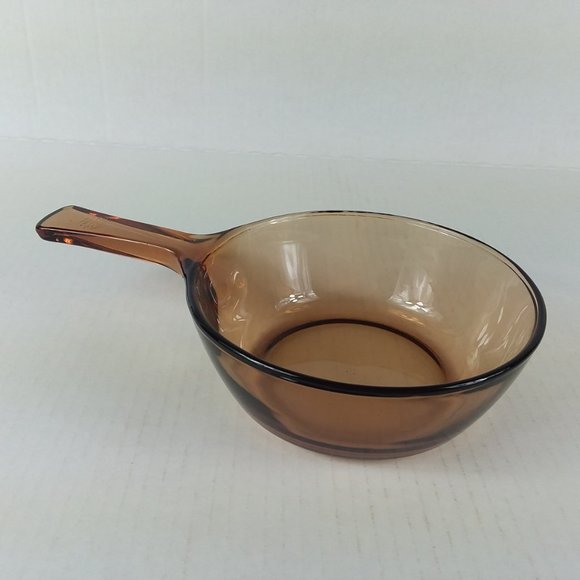 Vision Corning Ware .5L Amber Glass Sauce Pot Pan Pyrex Lid USA - Picture 10 of 11